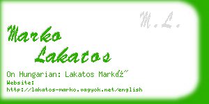 marko lakatos business card